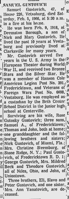 Samuel Gustovich obit